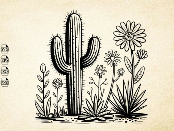 Download Cactus SVG, Hand Drawn Desert Clipart - Svg Collection