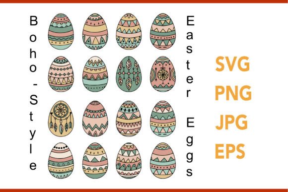 Download Boho Style Easter Eggs SVG Bundle - Svg Collection