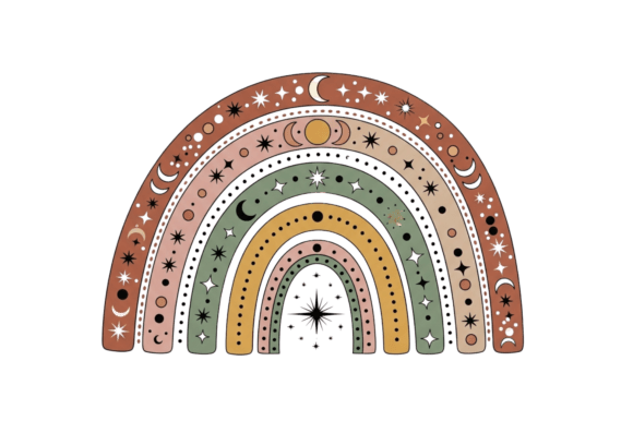 Download Boho Celestial Rainbow Arc Design Art - Boho celestial Collection