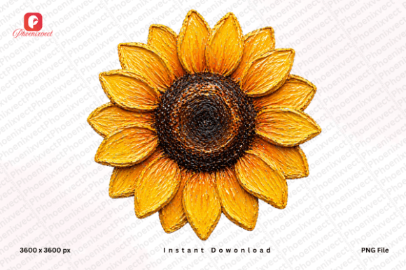 Download Hand Painted Rustic Sunflower PNG - Paint Collection