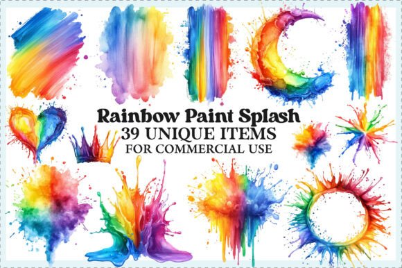 Download Watercolor Rainbow Paint Splash Clipart - Paint Collection