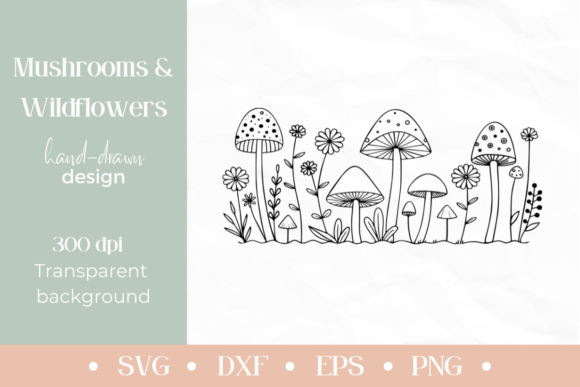 Download Minimalist Mushroom Border SVG - Svg Collection